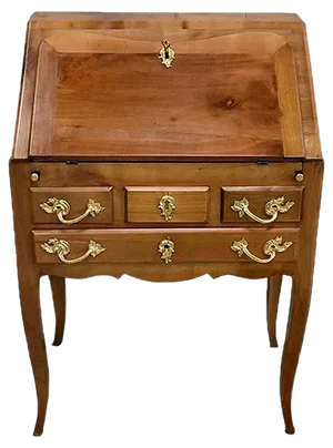 Small Office Slope Birch Desk in the Louis XV Style
