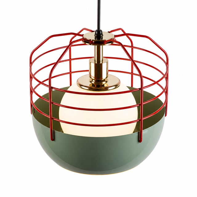 The Roll & Hill Bluff City 14" Pendant Light by Jonah Takagi combines industrial inspiration with a polished, contemporary...