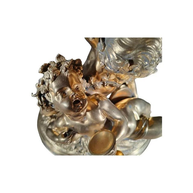 Gilded Bronze Allegory of Harvest with Two Children Figurine, 1880s For Sale - Image 12 of 13