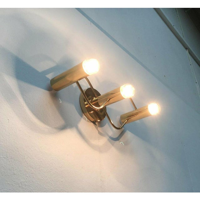 German Space Age Brass Ceiling Lamp by Gaetano Sciolari for Leola, 1970s For Sale - Image 16 of 18