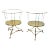 1960s Italian 2 Tier Round Brass and Glass Side Tables With Hoof Feet a Pair For Sale