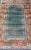Antique Angora Oushak Rug With Solid Background in Teal, Blue, Orange Colors 3'2 X 5'4. For Sale In Atlanta - Image 6 of 11