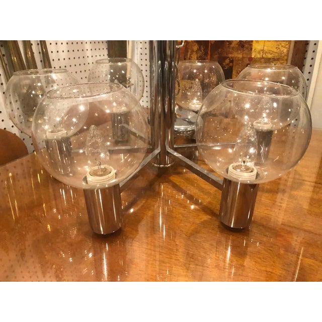 1960s Mid-Century Modern Chrome Sputnik Style Chandelier For Sale - Image 9 of 11