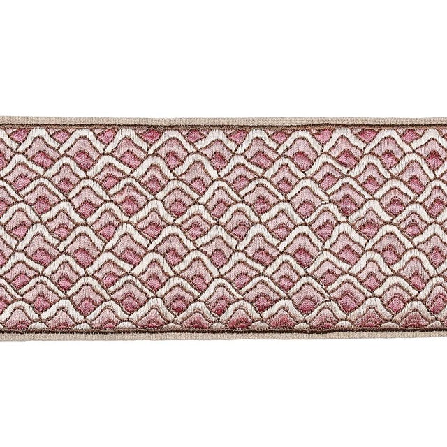 Schumacher Schumacher Sunrise Embroidery Tape in Pink For Sale - Image 4 of 4