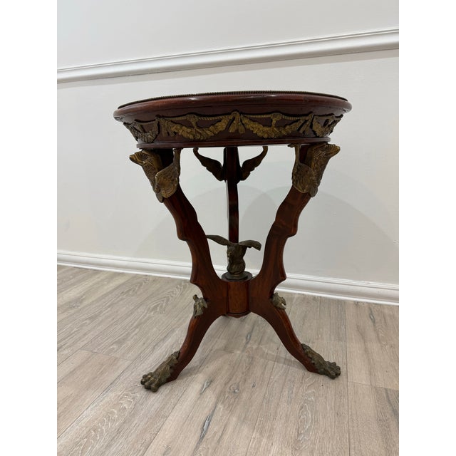 The Antique French Empire Side Table From 1920"s For Sale - Image 9 of 9
