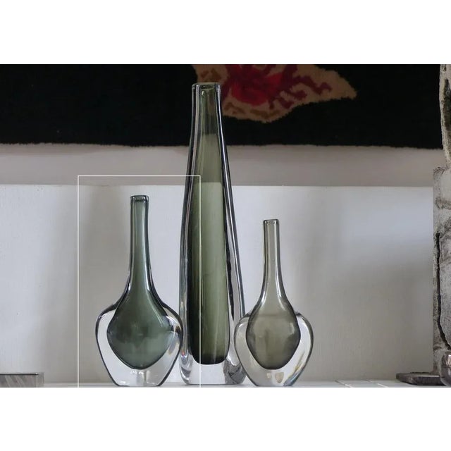 Sommerso Vase Nils Landberg for Orrefors, 1950s For Sale - Image 9 of 10