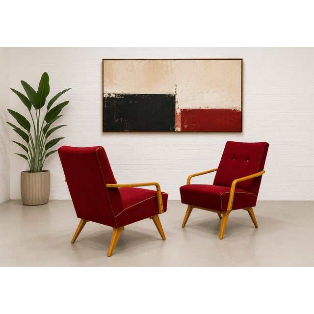 Pair - Mid Century Modern Lounge Chairs by Jaroslav Smidek, Made in Czechoslavakia, C. 1960s For Sale - Image 12 of 15