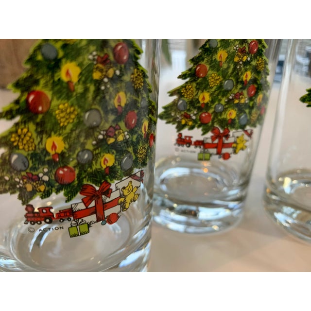 Vintage Christmas Tree Tumbler Glasses, a Set of 4 For Sale In New York - Image 6 of 9