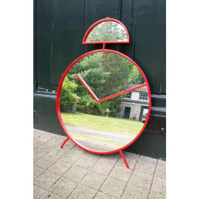 Italian Large Alarm Clock Shaped Wall Mirror For Sale - Image 3 of 11