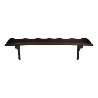 Vintage Mahogany Country Style Hanging Shelf W. Gallery For Sale