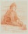 Louis Browne (19th century): Fisher boy sitting on the beach, c. 1853, Red chalk drawingTechnique: Red chalk drawing and...