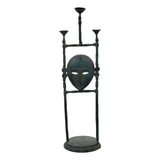 Figurative Mask Candleholder, 1970s For Sale