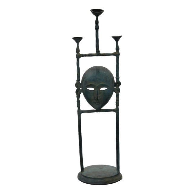 Figurative Mask Candleholder, 1970s For Sale