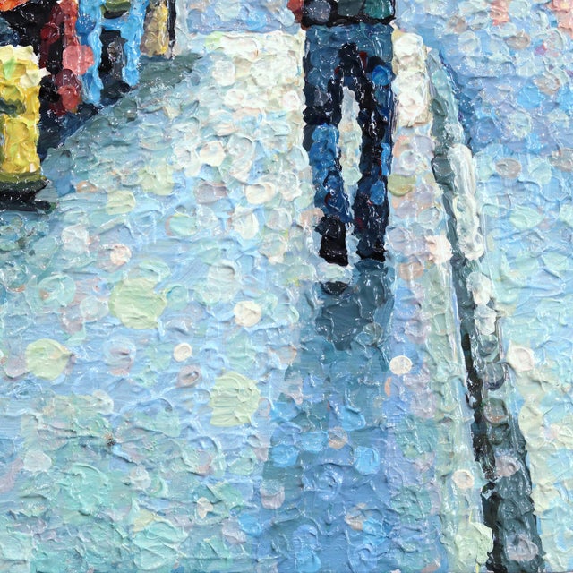 Coming True - Impasto Textural Original Urban Figurative Pointillist Acrylic Painting For Sale In Los Angeles - Image 6 of 9