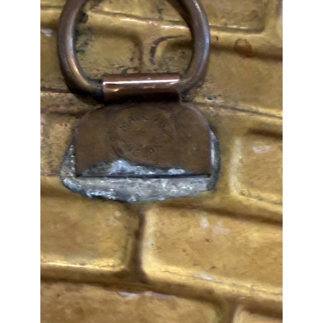 English Embossed Brass Decorative Wall Plate With Medieval Musicians Scene For Sale - Image 9 of 15