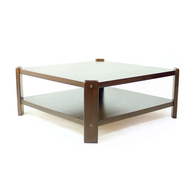 Mid-Century Modern Low Coffee Table in Beech, 1980s For Sale - Image 3 of 8