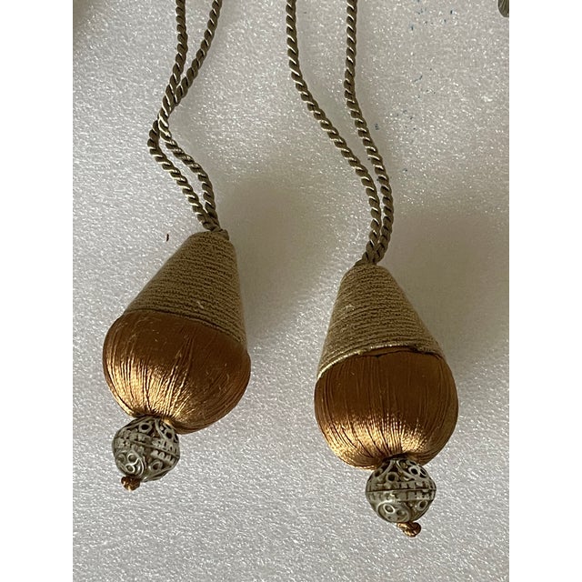 Bronze Silk Tiebacks With Extra Pair of Tassels For Sale - Image 4 of 4