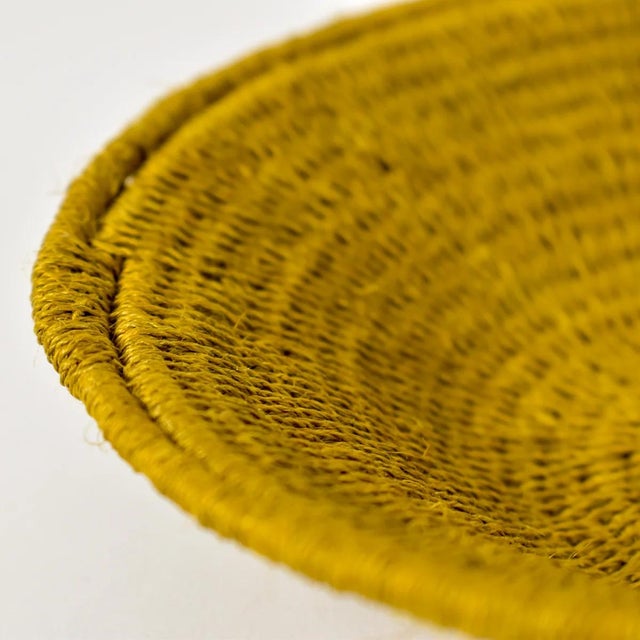 African Early 20th Century Sisal Handwoven Ochre Basket Eswatini 6inch For Sale - Image 3 of 6