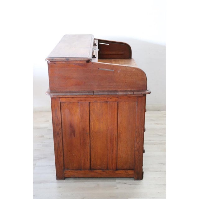 Early 20th Century Roll Top Desk in Oak For Sale - Image 11 of 16