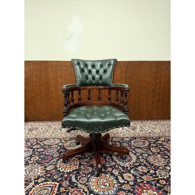 Classic and Elegant | Antique office chairs in English, Classic and Chesterfield style. This beautiful office chair is the...