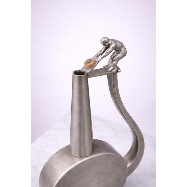 Swedish Art Deco Pewter Figural Vase from GAB, 1937 For Sale - Image 6 of 8