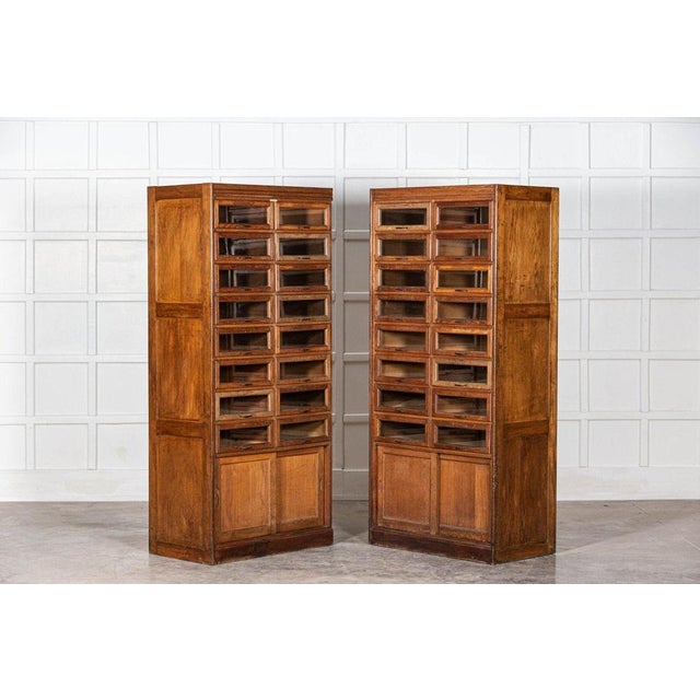 Brown Large English Oak Haberdashery Cabinet, 1930s For Sale - Image 8 of 18