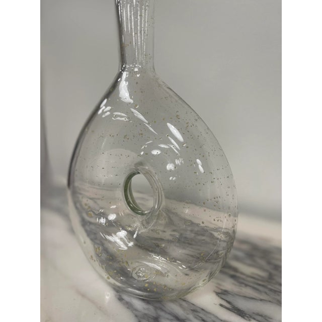 Transparent Late 20th Century Timeless Decanter With Gold Flakes For Sale - Image 8 of 8
