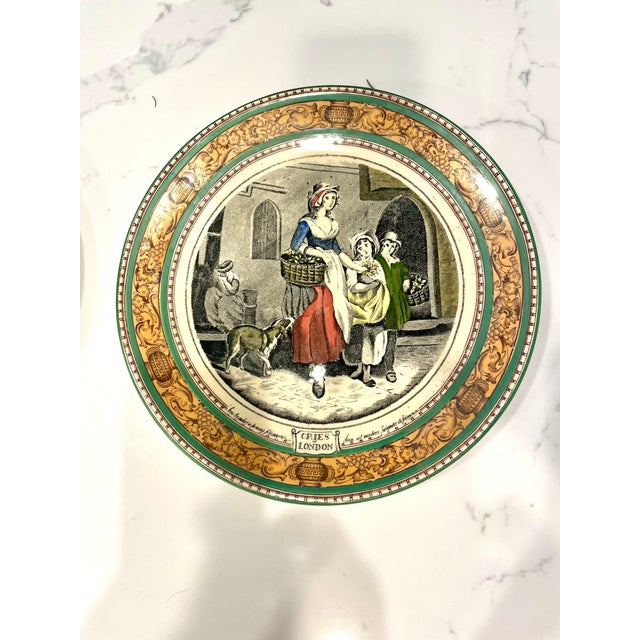 English Adams "Cries of London" Set of 3 Transferware Decorative Plates For Sale - Image 3 of 8