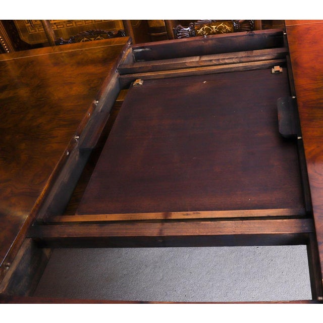 Antique French Louis Revival Dining Table and Chairs in Walnut, 1920s, Set of 13 For Sale - Image 14 of 18