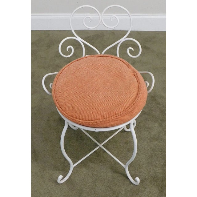 Wrought Iron White Painted Small Garden Stools - a Pair For Sale - Image 4 of 13