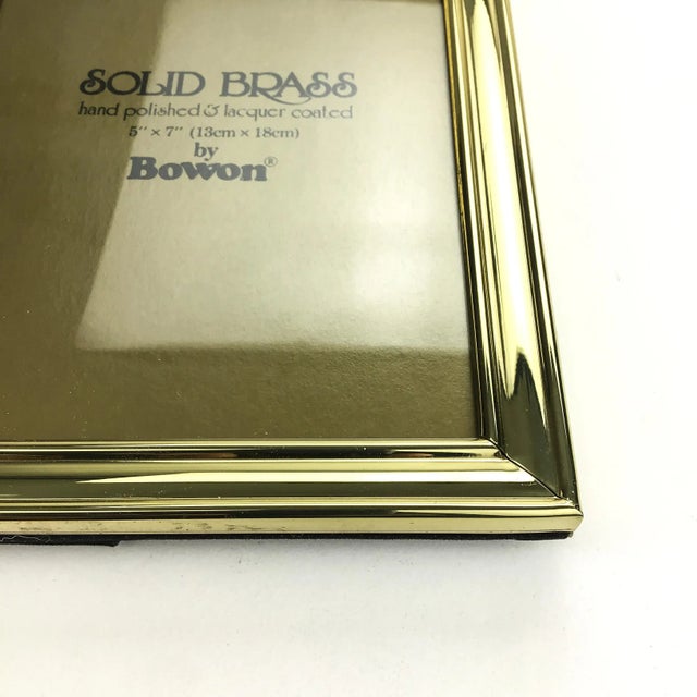 Mid-Century Modern Solid Brass Vintage Photo Frame 5 X 7 For Sale - Image 3 of 6