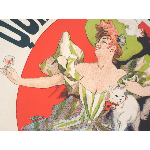 Jules Cheret, Elegant Woman with Her Aperitif and Her Cat, 1897, Lithograph For Sale - Image 6 of 11