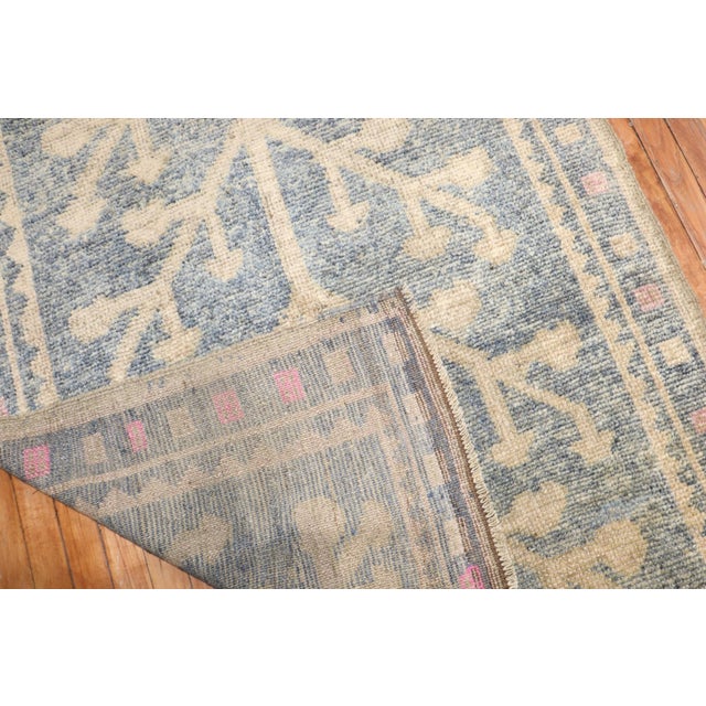 Turkish Soft Blue Turkish Runner rug no.j2848 For Sale - Image 3 of 10