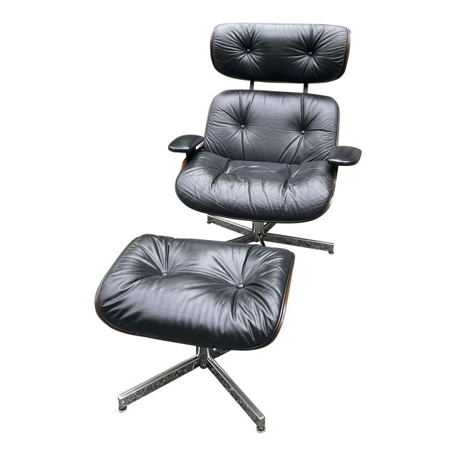 Mid Century Eames Style Chair and Ottoman Chairish