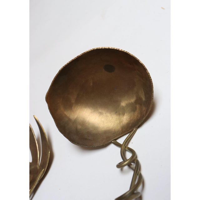 Metal Set of Three Brutalist Brass Decorative Serving Pieces - Ladle, Spoon, and Fork For Sale - Image 7 of 18