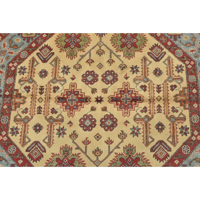 2020s Kazak Rug 6′ X 6′ Beige Wool Tribal Hand-Knotted Oriental Carpet For Sale - Image 5 of 13
