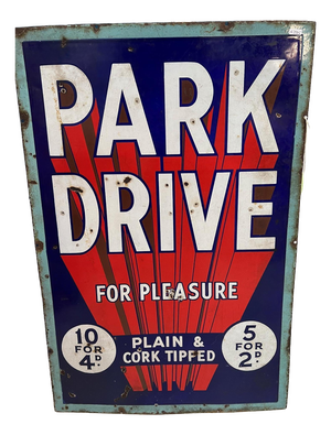 Large Park Drive Sign in Enamel, 1940s