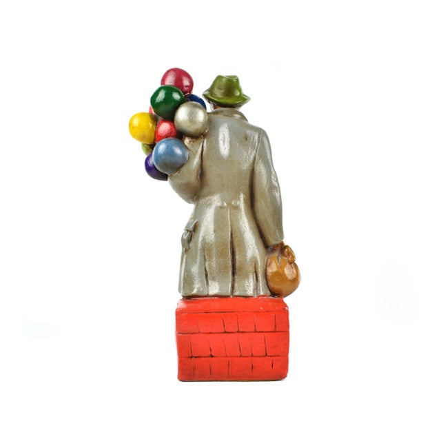Mid 20th Century Vintage Old Man and Woman Balloon and Flower Sellers Figurines - 2 Pieces For Sale - Image 5 of 13