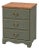 Vintage English Country Sagewood Three-Drawer Nightstand With Gilt Detailing For Sale