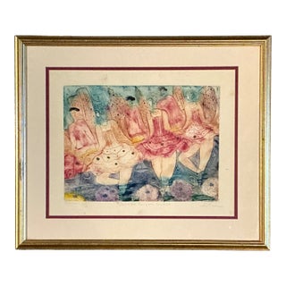 Vintage Framed Ballet Dancers Print For Sale