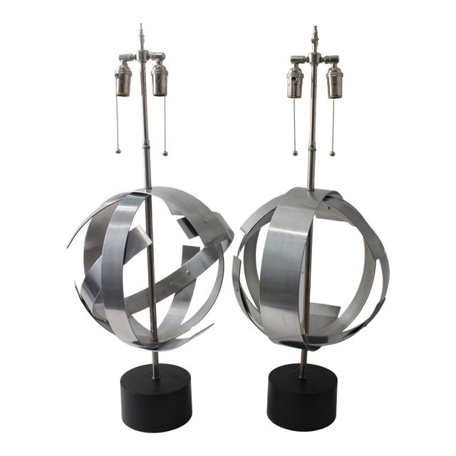 Armillary Style Table Lamps - the Pair For Sale - Image 13 of 13