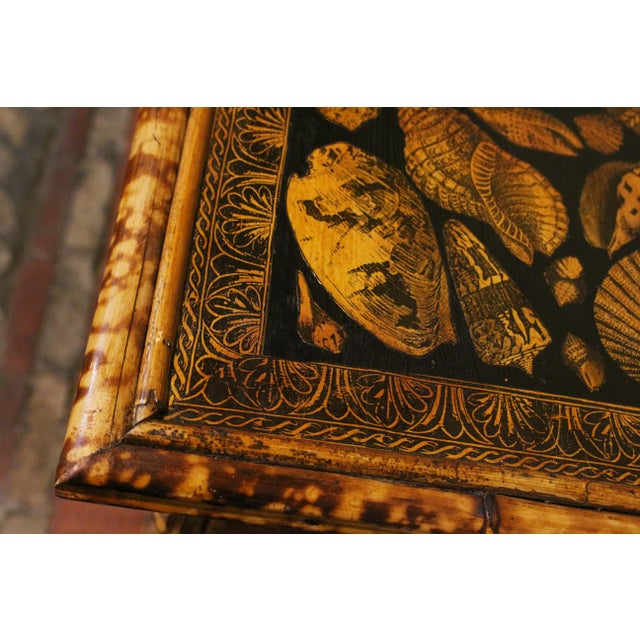 Late 19th Century Circa 1880 English Bamboo Bookcase Now Artisan Decoupaged With Shells For Sale - Image 5 of 6