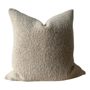 Custom Made Linen and Wool Accent Pillow With Down Feather Insert
