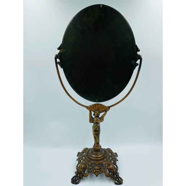 Early 1900s Golden Mfg. Co. Chicago Swivel Asian-Style Vanity Mirror For Sale - Image 4 of 12