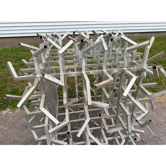 Metal "Bristling"— Large Abstract Aluminum Sculpture, Herbert Simon 1975 For Sale - Image 7 of 12