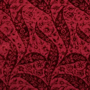 Schumacher Saz Paisley Velvet Fabric in Burgundy