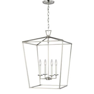 Chapman & Myers By Visual Comfort Studio Dianna 4-Light Medium Pendant in Brushed Nickel For Sale