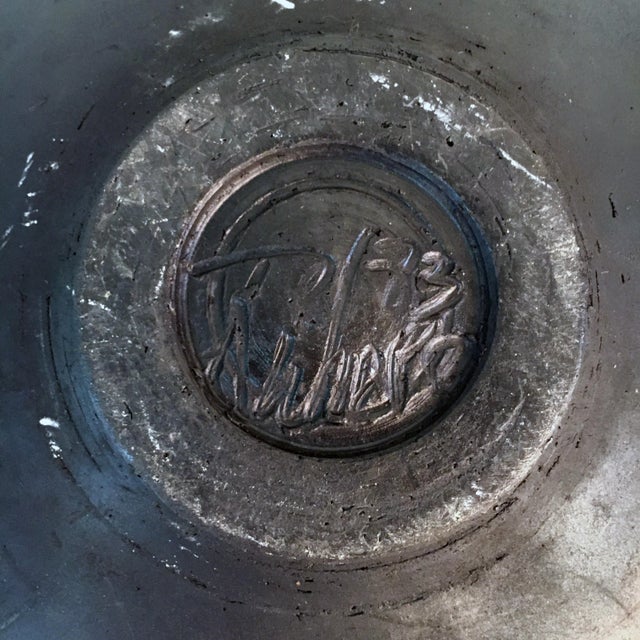 Black Raku Studio Pottery Art, 1973 For Sale - Image 8 of 9