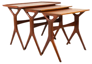 Danish Modern Teak Nesting Tables by Johannes Andersen for CFC, 1960s, Set of 3