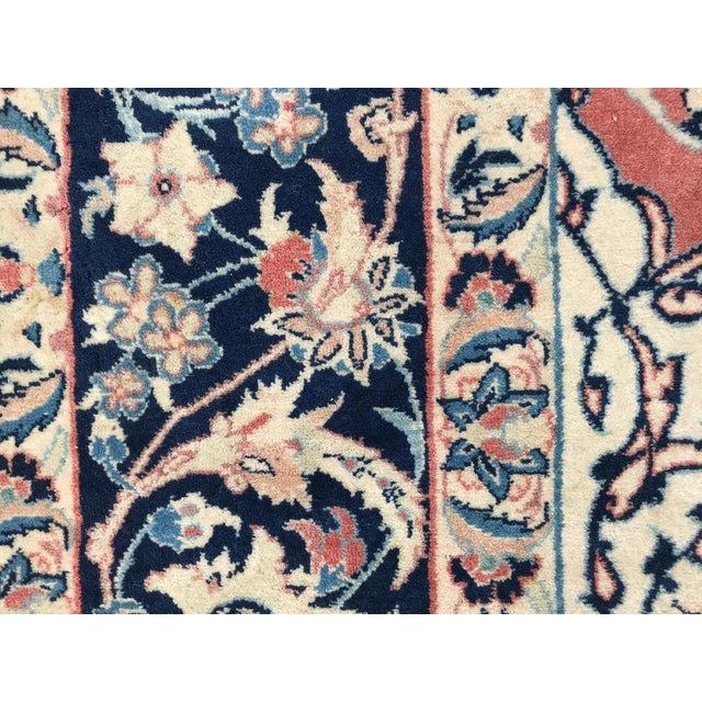 Textile Hand Knotted Isfahan Rug, 1960s For Sale - Image 7 of 17